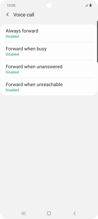 Press the required divert type.