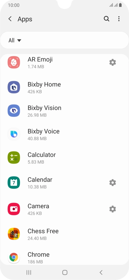 Press the required app.