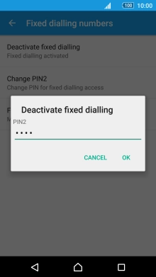 Key in your PIN2 and press OK.
