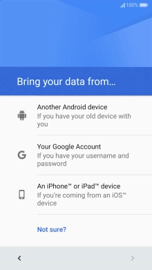 Press the required setting and follow the instructions on the screen to transfer the content from the other phone and finish the activation of your phone.