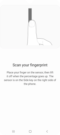 Follow the instructions on the screen to create the phone lock code using your fingerprint.