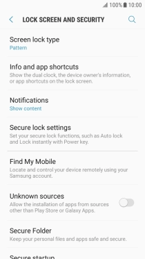 Press Screen lock type and key in the current phone lock code.