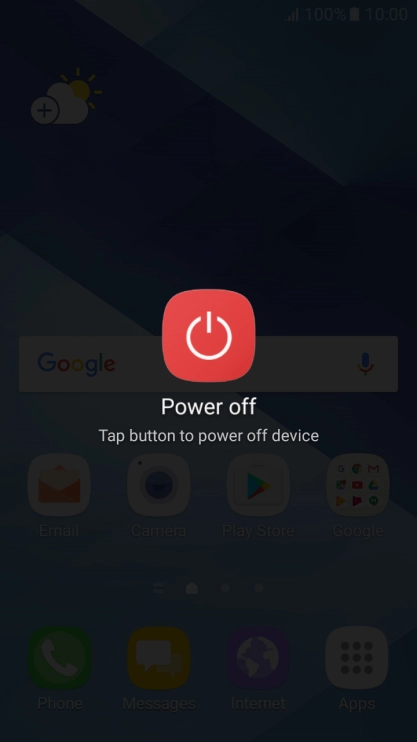 Press Power off.
