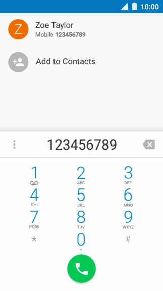 Key in the required number and press the call icon.