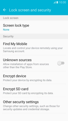 Press Screen lock type.