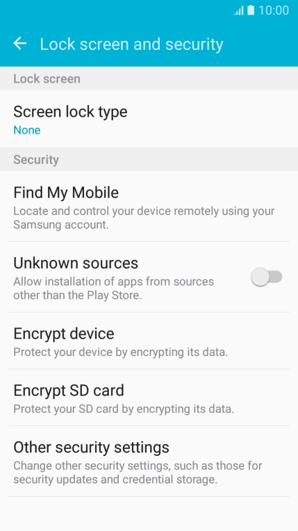 Press Screen lock type.
