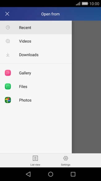 Press Videos and go to the required folder.