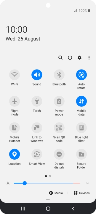 Press the settings icon.
