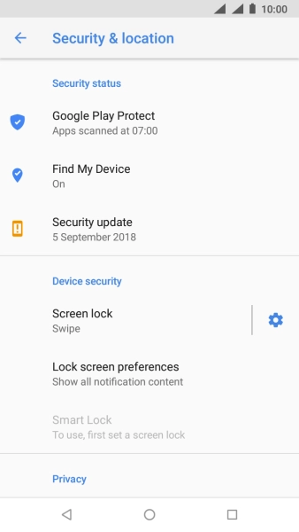 Press Screen lock.