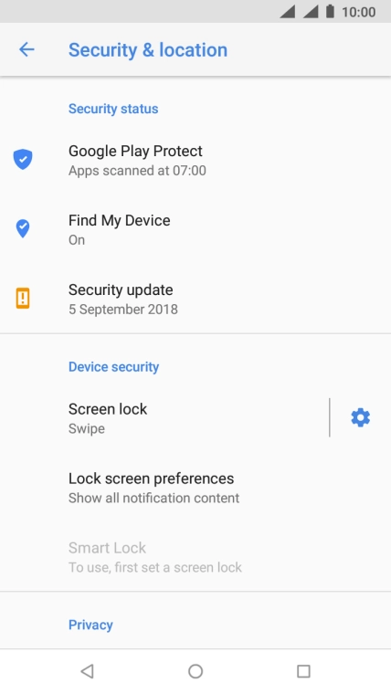 Press Screen lock.