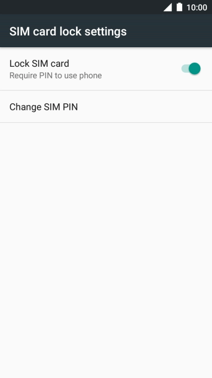 Press Lock SIM card to turn the function on or off.