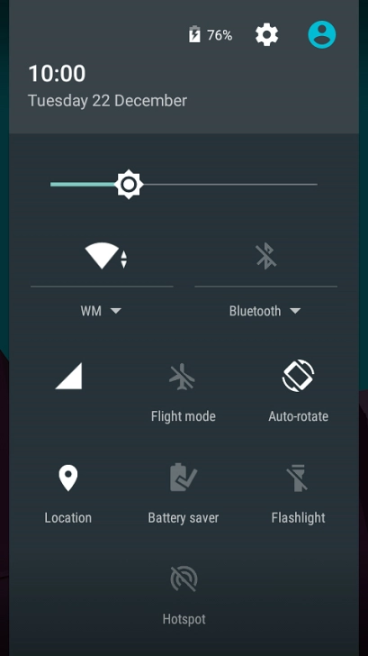 Press the settings icon.