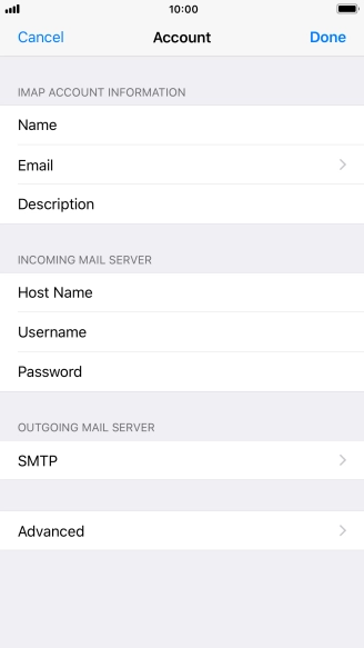 Press SMTP.