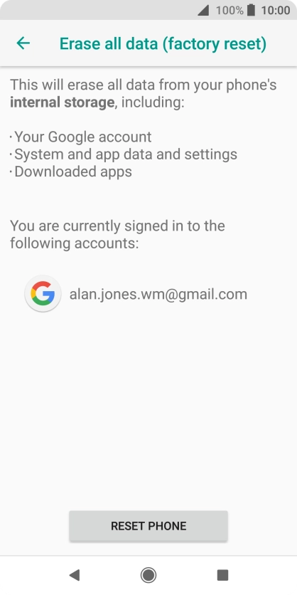Press RESET PHONE.