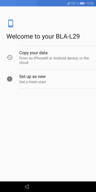 You can transfer the contents of another phone to your phone when it's activated for the first time and after a factory reset. When this screen is displayed, your phone is ready to transfer contents from another phone.