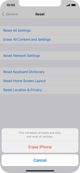 Press Erase iPhone.