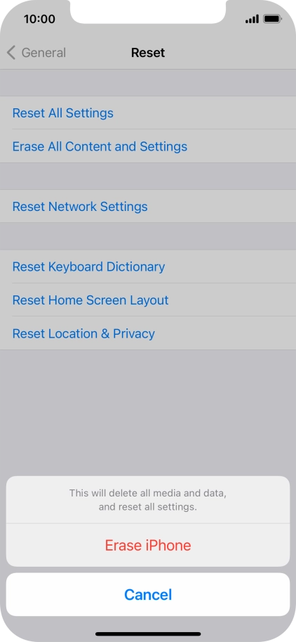 Press Erase iPhone.