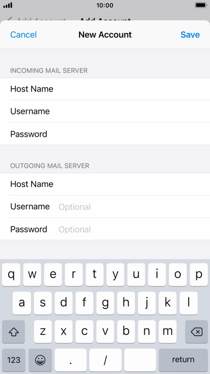 Press Save. Your email account has now been set up. To select more settings for incoming and outgoing server, proceed with the following steps.