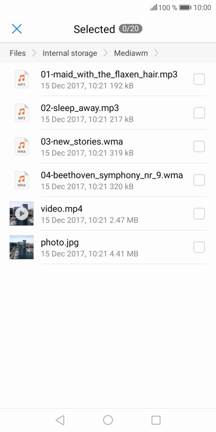 Press the required file.