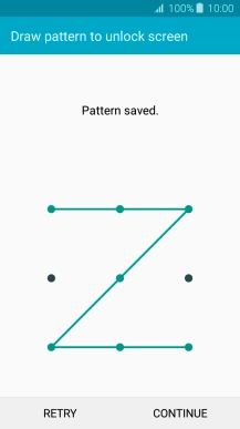 Slide your finger across the screen to connect at least four points and press CONTINUE.