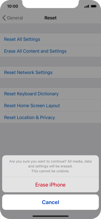 Press Erase iPhone.