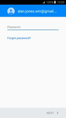 Press the text input field and key in the password for your Google account.