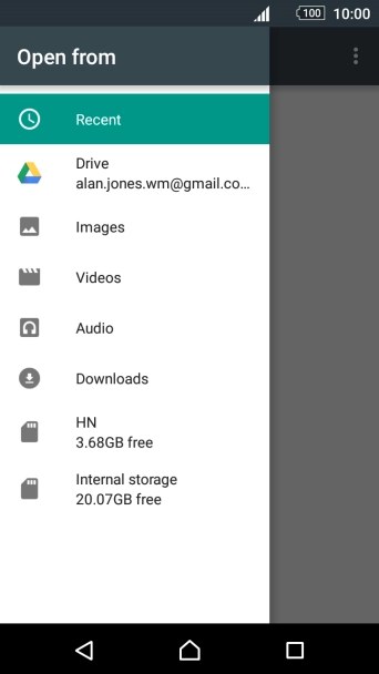 Press the required category and go to the required folder.