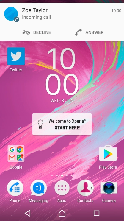 If the screen lock is turned off, press ANSWER.