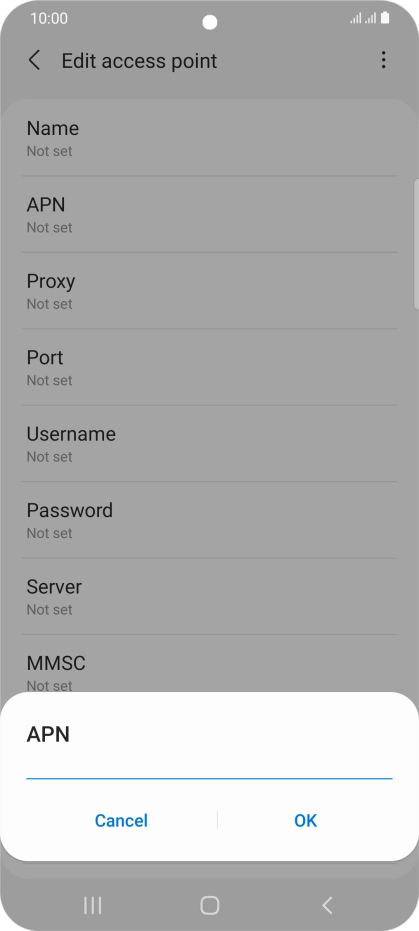 Key in live.vodafone.com and press OK.