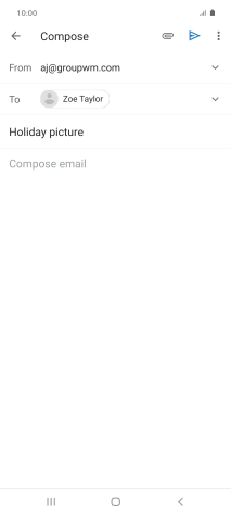 Press the text input field and write the text for your email message.