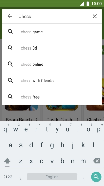 Key in the name or subject of the required app and press the search icon.