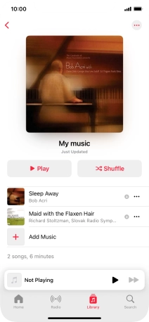 Go to the required category or playlist and press the required audio file.