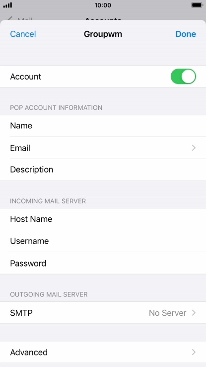 Press SMTP.