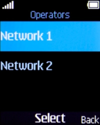 Select the required network.