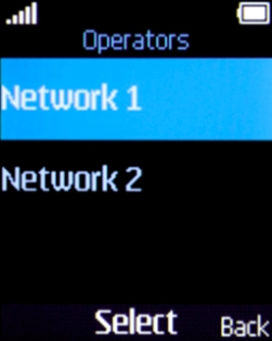 Select the required network.