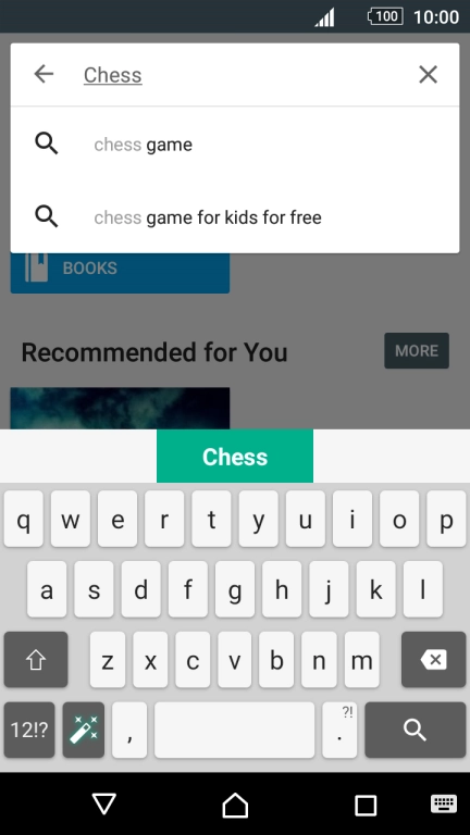 Key in the name or subject of the required app and press the search icon.