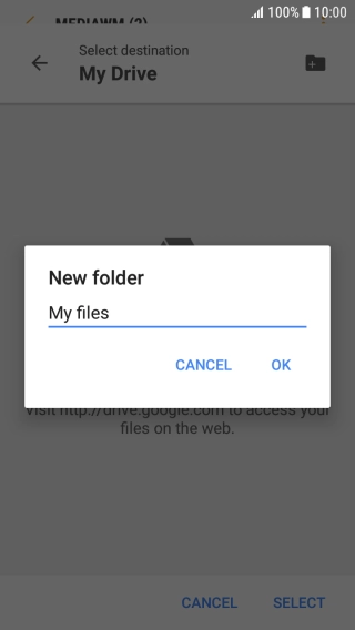 Key in a name for the folder and press OK.