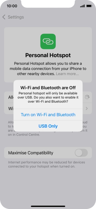 If Wi-Fi is turned off, press Turn on Wi-Fi and Bluetooth.