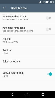 Press Automatic date & time to turn on the function.