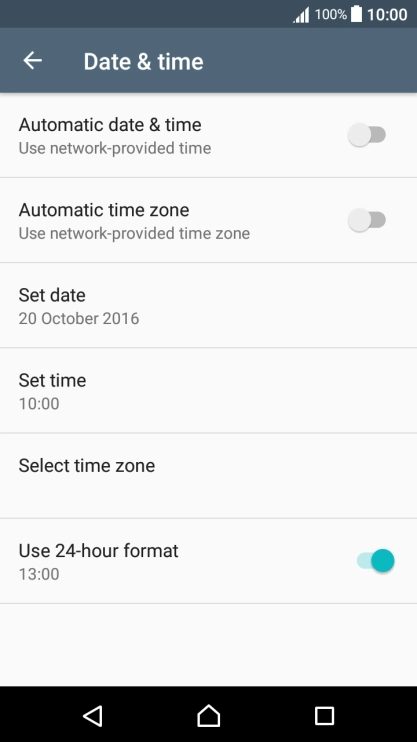 Press Automatic date & time to turn on the function.