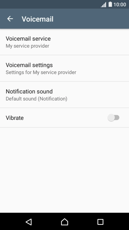 Press Voicemail settings.