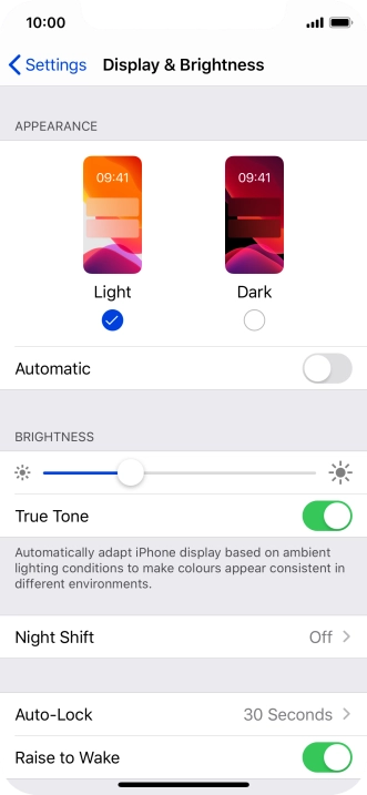 Press Dark.