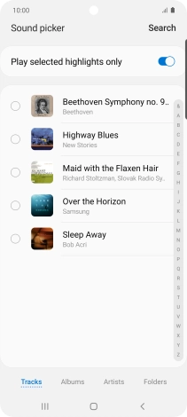 Press the required ring tones to hear them.