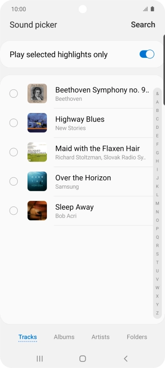 Press the required ring tones to hear them.