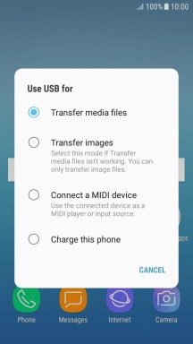 Press Transfer media files to turn on the function.