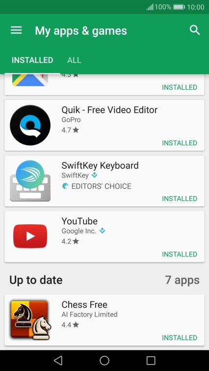 Press the required app.