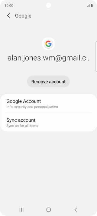 Press Sync account.