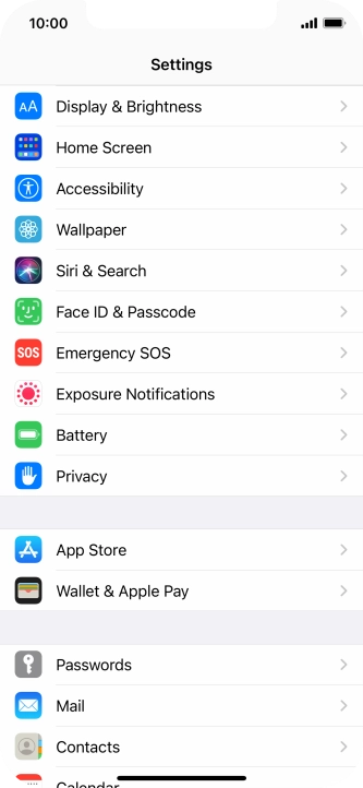 Press Face ID & Passcode.