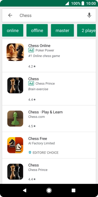 Press the required app.