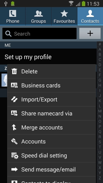 Press the Menu key.